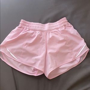Pink lululemon hotty hot shorts